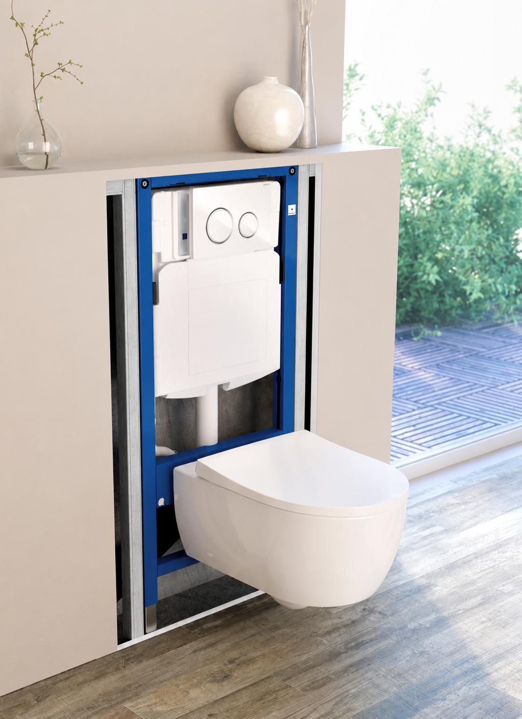 Premium Wall-Hung Concealed Cistern with Frame (Complete Set)