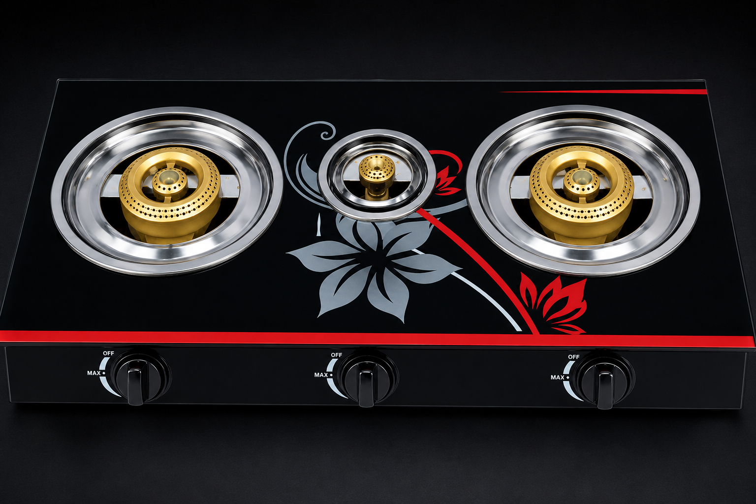 3-Burner Tabletop Gas Cooker